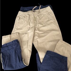 Gap Men's Drawstring Jogger Pants - Beige & Navy